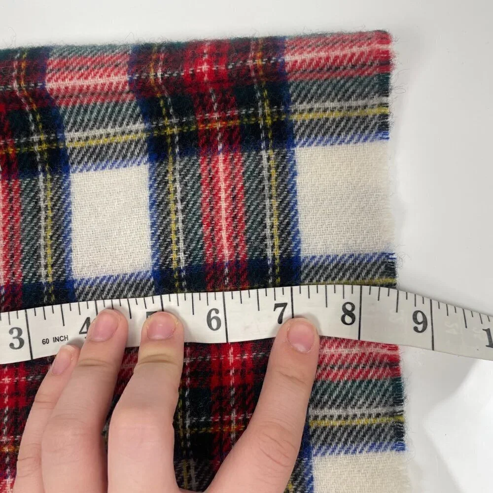 Highland Home Lambswool Vintage 100% Wool Plaid Scarf